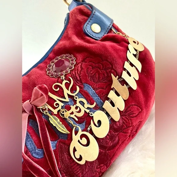 EUC Y2K Juicy Couture Red and Blue Satchel Bag Wristlet Set - Picture 2 of 12